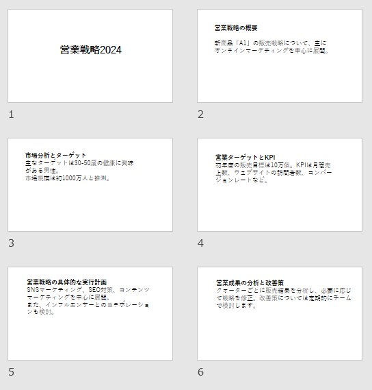アジェンダスライド作成前のメインコンテンツのみのパワポ資料.