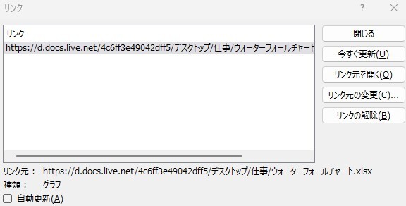 ファイル内のリンクについて確認そして、リンクの更新やリンク元のチェック、変更、解除を行うことが出来る