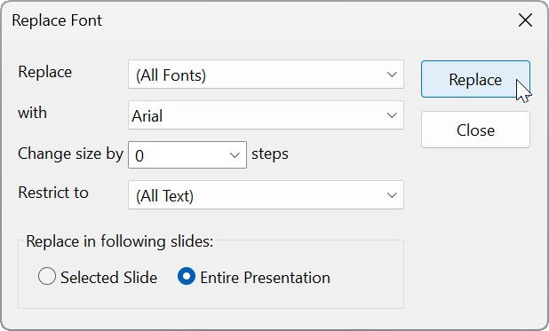 Replace Font Menu